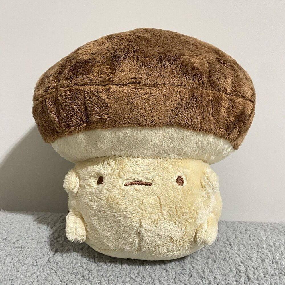 Puff Pals Gus Shiitake Mushroom Plush Fluffnest Brown PuffPals Fluff Nest 10”
